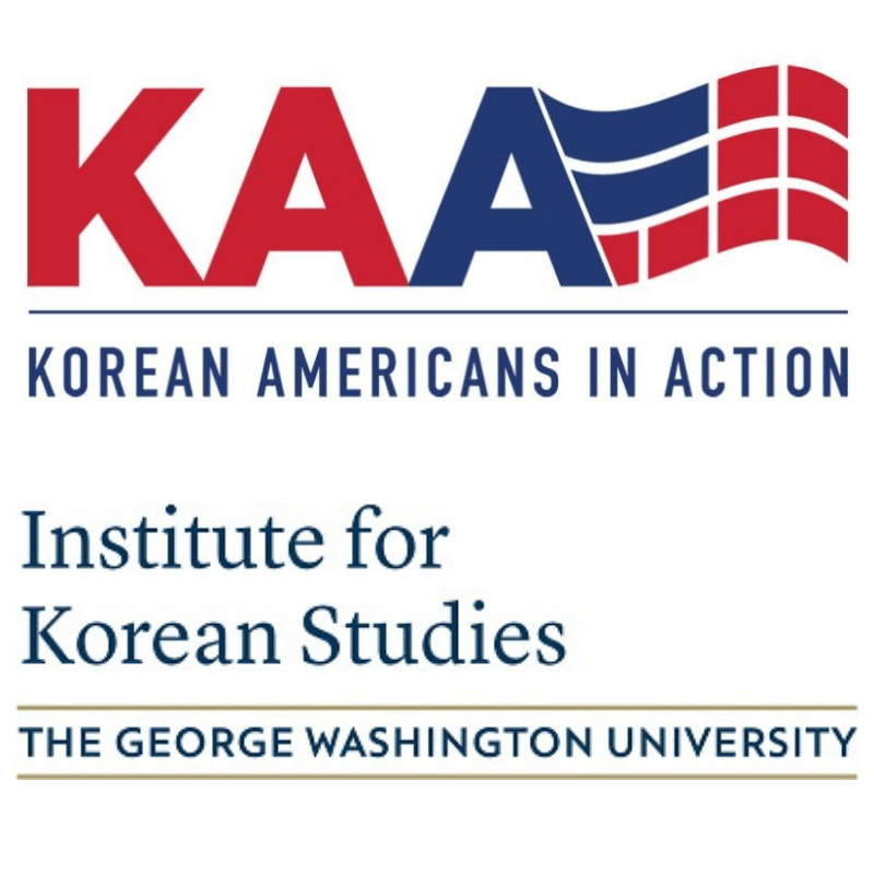 logos of the GW Institute for Korean Studies and Korean Americans in Action