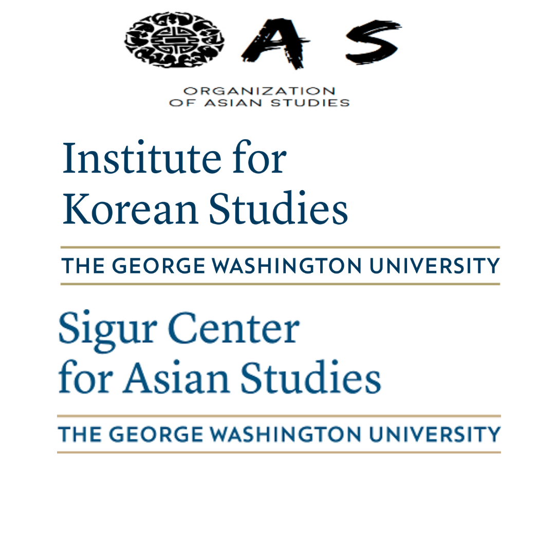 logos of the Sigur Center for Asian Studies, GW Institute for Korean Studies, and Organization of Asian Studies