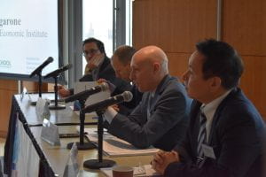 panelists speaking at the Korea-U.S. Policy Dialogue event 