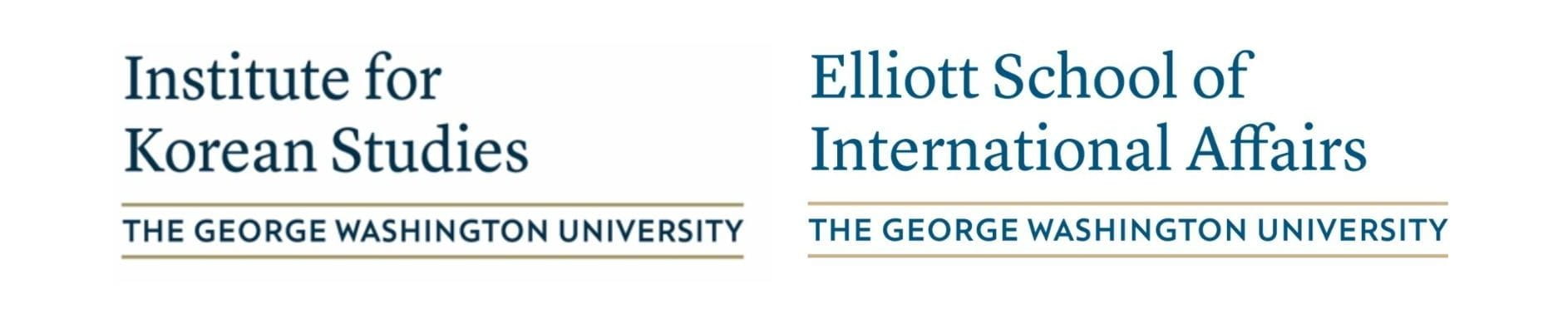 logos of the GW Institute for Korean Studies and Elliott School of International Affairs